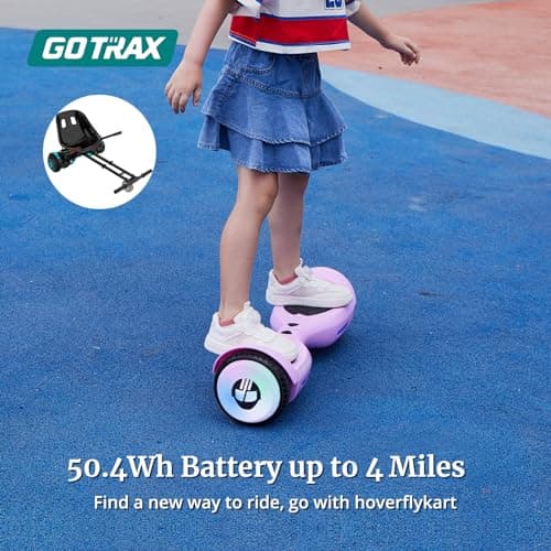 Gotrax Hoverboard with 6.5" LED Wheels & Headlight, Max 4/5 Miles Range, 6.2mph Power by Dual Brushless Motor, UL2272 Certified and 50.4Wh/65.52Wh Battery Self Balancing Scooters for 44-176lbs Kids