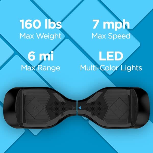 Hover-1 i-200 Electric Hoverboard | 7MPH Top Speed, 6 Mile Range, 6HR Full-Charge, Built-In Bluetooth Speaker, Rider Modes: Beginner to Expert
