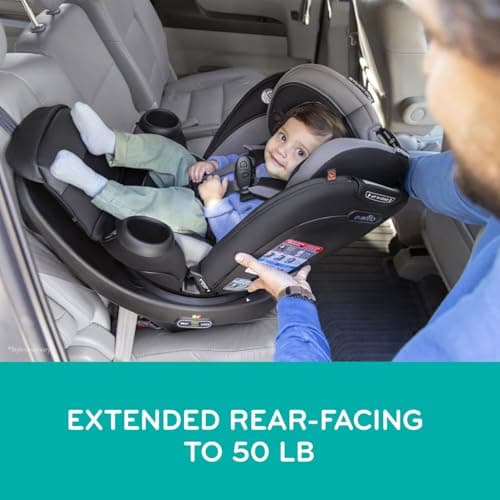 Evenflo Revolve360 Extend All-in-One Rotational Car Seat with Quick Clean Cover (Revere Gray)