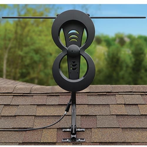 Antennas Direct ClearStream 2MAX Indoor Outdoor TV Antenna, UHF VHF, Multi-Directional, 60+ Mile Range, 4K 8K UHD NEXTGEN TV – w/ 20-inch Mast (Black)