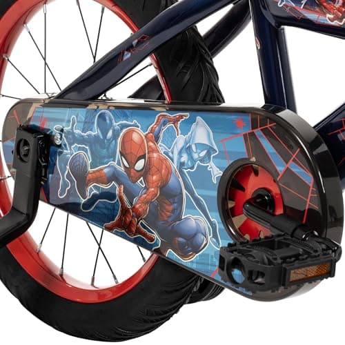 Huffy Disney and Marvel 12/16 Inch Boy's Bike for Kids, Multiple Color Options and Designs Available, Ideal for Ages 3+ Years Old, Removable Training Wheels, Adjustable Seat, Simple Coaster Brake