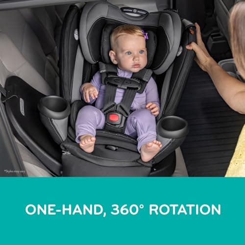 Evenflo Revolve360 Extend All-in-One Rotational Car Seat with Quick Clean Cover (Revere Gray)