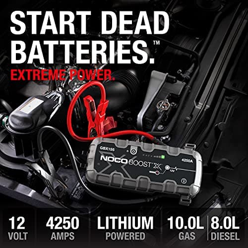 NOCO Boost X GBX155: 4250A UltraSafe Jump Starter – 12V Lithium Battery Booster Pack, Portable Jump Box, Power Bank & Jumper Cables - for 6.5L Gas and 4.0L Diesel Engines