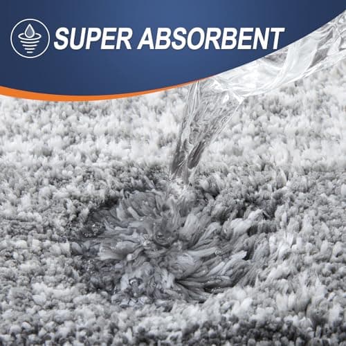 OLANLY Bathroom Rugs Sets 3 Piece, Soft Absorbent Microfiber Bath Mats and U-Shaped Contour Toilet Rug, Plush Shaggy Bath Mat Set for Bathroom (30"x20"+24"x16"+24"x20", Grey)