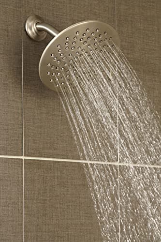 Moen Velocity Brushed Nickel Two-Function Rainshower 8-Inch Shower Head with Immersion Technology for a High-Pressure Rinse, S6320BN