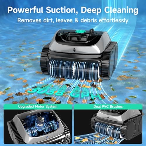 (2025 Upgrade) WYBOT C1 Pool Robot Vacuum for Inground Pools, 4-in-1 Cordless Robotic Pool Cleaner Lasts 150min, Triple-Motor up to 1,614 Sq.ft, Smart APP Support, Auto Wall & Waterline Cleaning