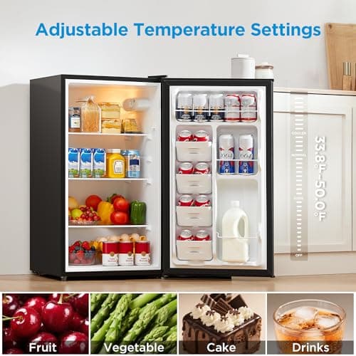 Midea MERM33S1AST 3.3 Cubic Feet Compact Refrigerator, Silver