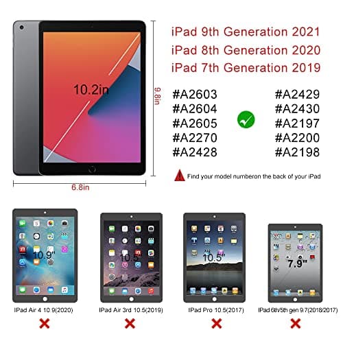TopEsct Kids Case for iPad 10.2 inch - Shockproof Silicone Cover with Tempered Glass Screen Protector and Strap - Compatible with iPad 9th/8th/7th Gen (2021)" (Pink)