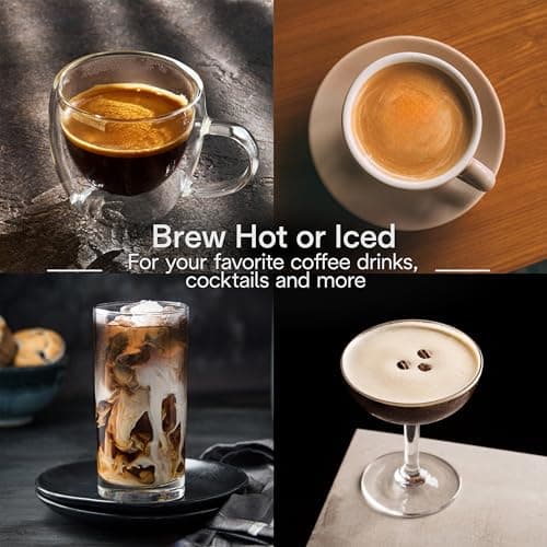 De'Longhi Rivelia Automatic Espresso Machine with Grinder & Milk Frother – All-in-One Coffee Maker, Hot & Iced Latte, Cappuccino, Bean Switch System, Burr Grinder, Compact Italian Design, Black