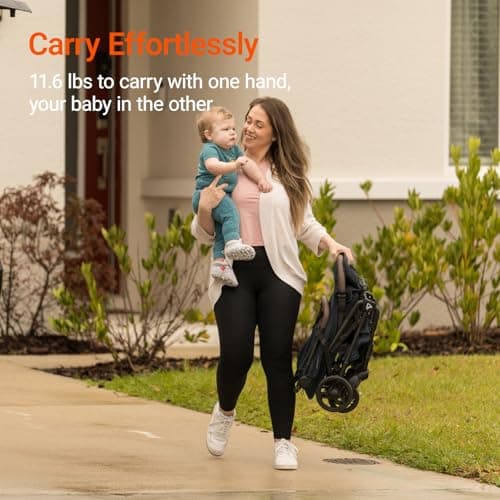 Lightweight Baby Travel Stroller with Carbor Fiber Frame, Compact & Airplane-Friendly, One-Handed Folding Design, 11.6 lbs, Perfect for Toddlers, Jet