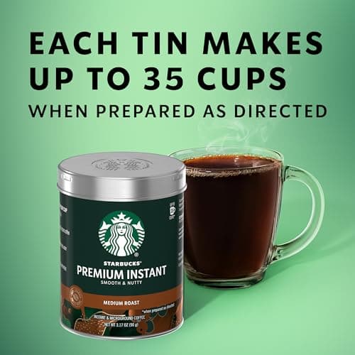 Starbucks Premium Instant Coffee, Medium Roast, 100% Arabica Beans, 3 Pack (3.17 Oz Each)