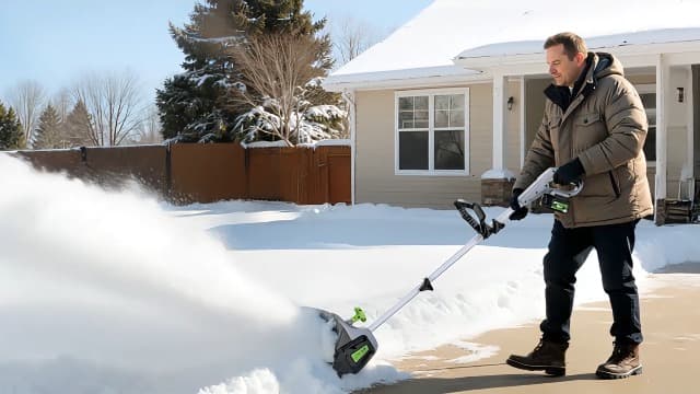 Cordless Snow Shovel, 13" Electric Snow Blower 20V, 4 Ah Battery 300lb/min Snow Removal, 19FT Throw Distance, Lightweight 12lb for Driveway/Steps/Patio/Sidewalk