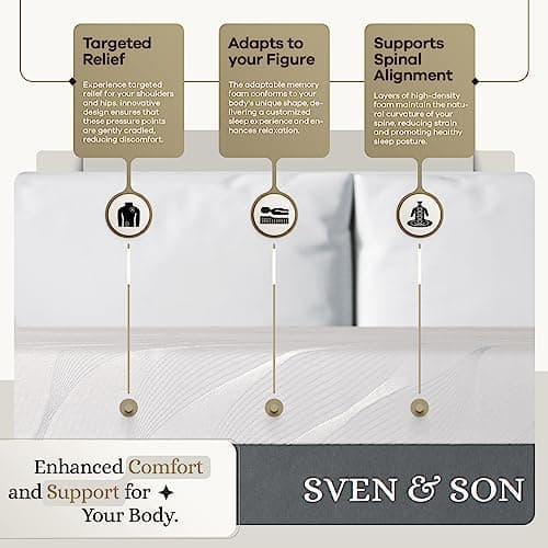 Sven & Son Luxury Hybrid Spring Mattress, Premium Materials, CertiPUR-US, Made in The USA, 14 inch Medium Soft - Split California King