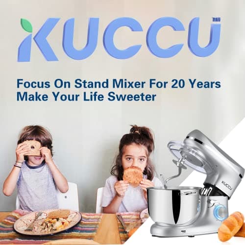 Stand Mixer, 6.5 Qt 660W, 6-Speed Tilt-Head Food Dough Mixer, Kitchen Electric Mixer with Stainless Steel Bowl,Dough Hook,Whisk, Beater, Egg white separator (6.5-QT, Silver)