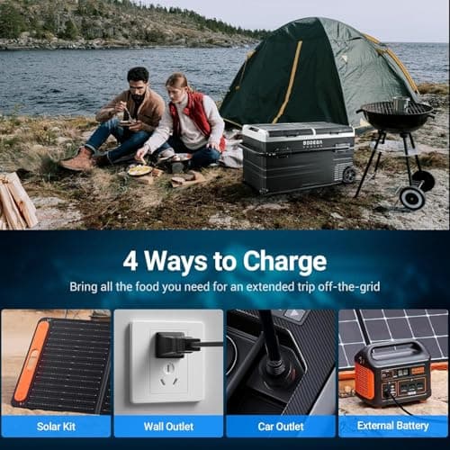 BODEGACOOLER 12 Volt Car Refrigerator, RV Car Fridge Dual Zone APP Control, Portable Freezer,121 Quart (115L) -4℉-68℉ RV Electric Compressor Cooler 12/24V DC &100-240V AC for Outdoor, Camping, Travel