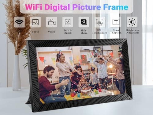 15.6" WiFi Digital Picture Frame, 32 GB Memory, Auto-Rotate, 1920x1080 HD IPS Touchscreen Large Digital Photo Frame, Share Moments Instantly via Frameo APP, Gift for Family and Friends (Black)