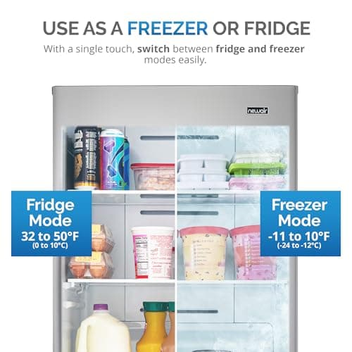 Newair 13.8 cu. ft. Upright Freezer, Fridge Freezer Convertible, Garage Ready Refrigerator, Frost Free Freezer with Door Alarm, Stand up Deep Freezer, Garage Freezer with LED Light
