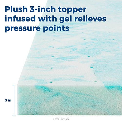 Linenspa 3 Inch Gel Swirl Memory Foam Topper-King
