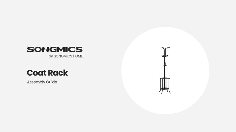 SONGMICS Coat Rack Freestanding, Coat Rack with Umbrella Holder with 12 Hooks, for Entryway, Hallway, Living Room, Bedroom, Ink Black URCR011B01