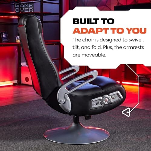 X Rocker SE Pro Video Gaming Lounging Pedestal Chair, Wireless Audio, 2 Speakers, Subwoofer, Foldable, Padded Armrest, 5127401, 30.7" x 30.7" x 39.76", Amazon Exclusive, Black