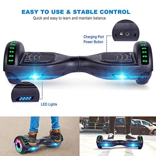 self balance scooter,6.5" Two-Wheel Self-Balancing Hover Board with Bluetooth Speakers and Fashion LED Lights for Kids and Adults