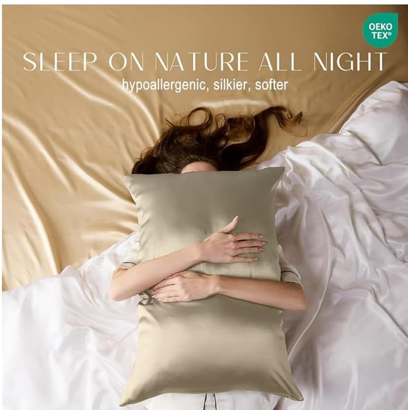 ZIMASILK 100% Pure Mulberry Silk Pillowcase for Hair and Skin Health, Soft and Smooth, Both Sides Premium Grade 6A Silk, 600 Thread Count, with Hidden Zipper, 1pc (Queen 20''x30'', Taupe)