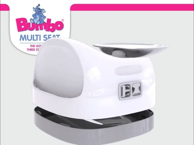Bumbo 3-in-1 Baby Multi Seat Booster with Feeding Tray, 6-36 Months Old, Black/Cool Grey - High Chair and Floor Seat Accessory for Babies, Infants, and Toddlers