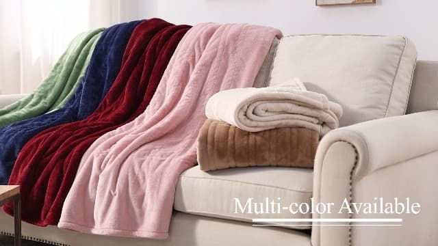 Sealy Electric Blanket Twin Size, Flannel Heated Blanket with 10 Heating Levels & 1-12 Hours Auto Shut Off, Fast Heating Warm Blanket, Machine Washable, Beige, 62 x 84 Inch