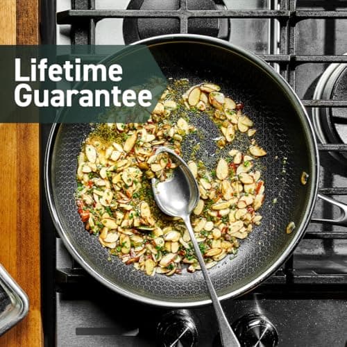 HexClad Hybrid Nonstick 6-Piece Fry Pan Set, 8, 10, and 12-Inch Frying Pans with Tempered Glass Lids, Stay-Cool Handles, Dishwasher-Friendly, Induction Ready, Compatible with All Cooktops