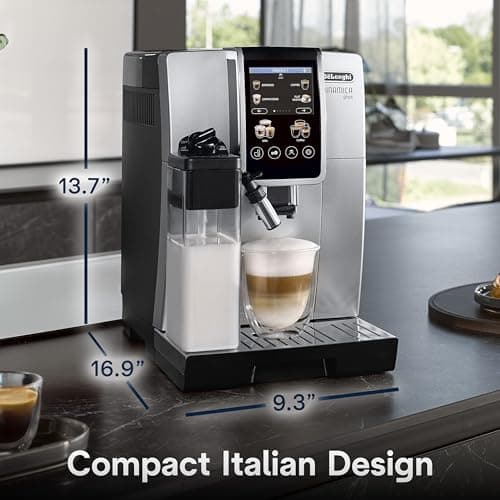 De'Longhi Dinamica Plus Espresso & Coffee Machine, Automatic Milk Frother, 24+ One Touch Recipes, Enjoy Lattes, Cappuccinos, and more, ECAM38085SB