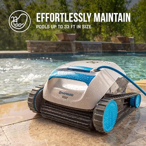 Hayward The Pool Cleaner R110 Robotic Cleaner (2024 New) - Top Loading Easy Clean Basket, Smart Navigation, Programmable Timer, Fine/Ultra Fine Filters for In-Ground and Above Ground Pools up to 33ft