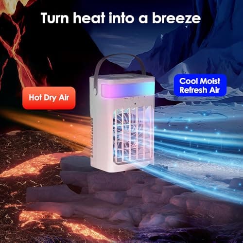 Portable Air Conditioners,Air Conditioner,Ac Unit with 1500ML Water Tank,2 Spray Ports,3 Wind Speeds,3 Timers,10 kinds of Colorful Lights,Portable Ac Units for Room Camping Car Office