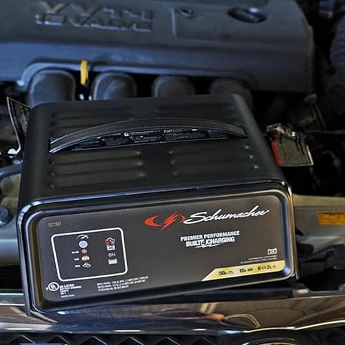 Schumacher Electric 50A 12V Car Battery Charger, Engine Starter & Maintainer - Fully Automatic Battery Charger for Cars, Trucks & RVs - 6A Charge/ 2A Maintain & 10A Boost Modes - SC1361