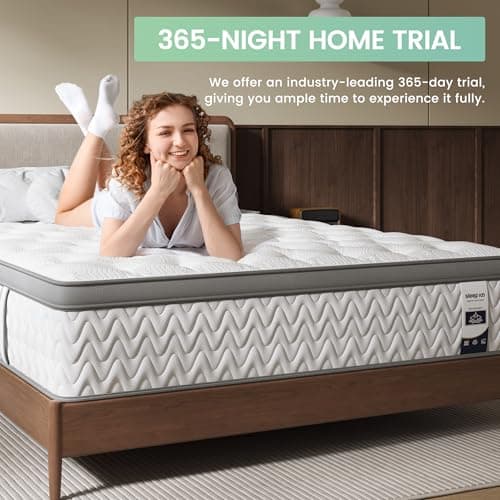 King Mattress 12 Inch, 5-Zone Deep Sleep Firm Mattress with Extra Lumbar & Shoulder Support, Hotel Collection Hybrid Mattresses Pain Relief - Fiberglass Free & No Odor - 365 Night Trial