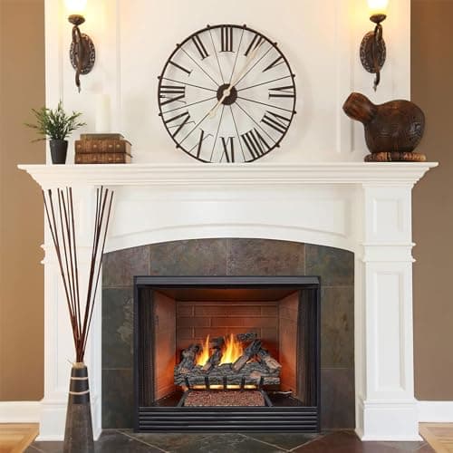 HearthSense MO24HVL Natural Gas Vented Fireplace Logs Set with Match Light, 55000 BTU, Heats up to 2000 Sq. Ft, Mountain Oak, 24 Inches