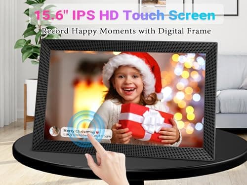 15.6" WiFi Digital Picture Frame, 32 GB Memory, Auto-Rotate, 1920x1080 HD IPS Touchscreen Large Digital Photo Frame, Share Moments Instantly via Frameo APP, Gift for Family and Friends (Black)