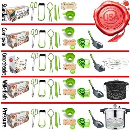 Supa Ant Pressure Canner 23 Qt with Canning Supplies Starter Kit - Canning Pressure Cooker with Gauge - Water Bath Canner Pot with Rack and Lid - Jar Lifter, XL Ladle, Jar Tongs, and Bubble Popper