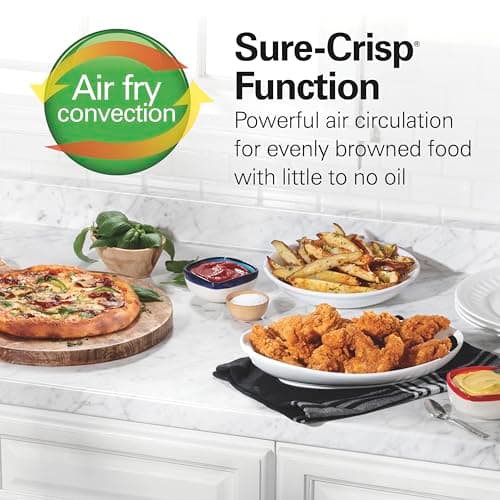 Hamilton Beach Sure-Crisp Air Fryer Toaster Oven Combo, Fits 9” Pizza, 4 Slice Capacity, Powerful Circulation, Auto Shutoff, Stainless Steel (31403)