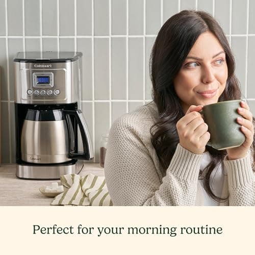 Cuisinart 12-Cup Coffee Maker with Thermal Coffee Carafe, Stainless Steel, Programmable Large Capacity Drip Coffee Machine for Home or Office, DCC-3400NAS, Silver