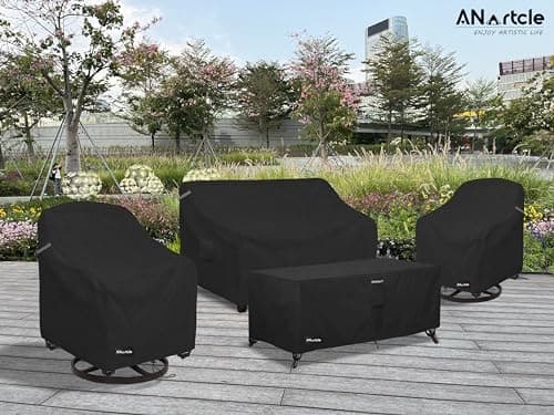 Swivel Patio Chair Covers 2 Pack,Waterproof Heavy Duty Outdoor Chair Covers,Patio Swivel Chair Covers for Outdoor Furniture (30 W x 34 D x 38.5 H inches)Black.