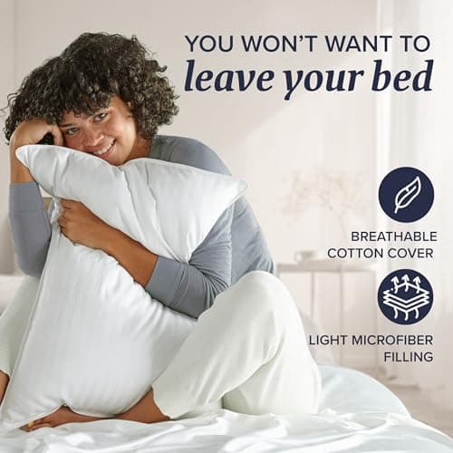 Beckham Hotel Collection Bed Pillows Standard/Queen Size Set of 2 - Original Down Alternative Pillow for Sleeping - Bedding for Back, Stomach or Side Sleepers