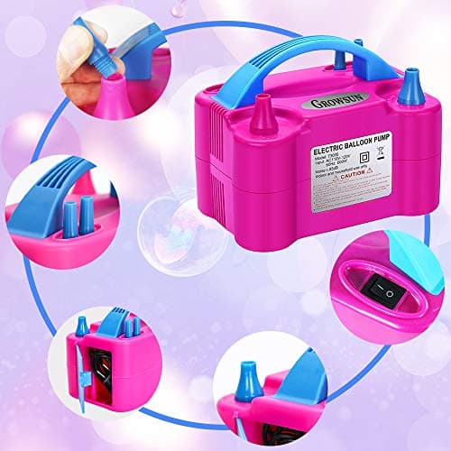 Growsun Balloon Pump Electric 110V 600W Balloon Garland Arch Kit Air Blower Inflator for Party Balloons Decoration Baby Shower Tape Strip Include