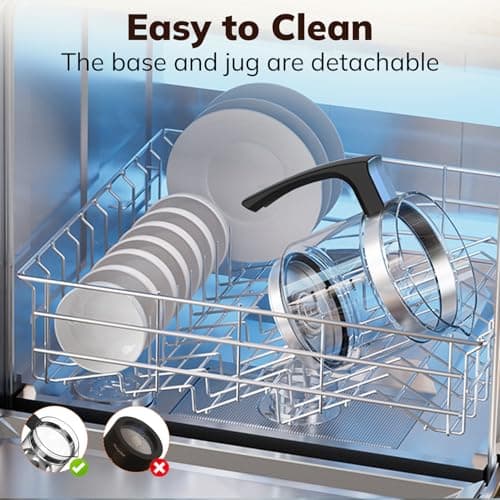 Electric Milk Frother and Steamer, 16.9oz/500ml Milk Steamer and Frother for Latte, Dishwasher Safe, BPA Free, 4 Functions, Enjoy Perfect Milk Froth in 2 Min - Black