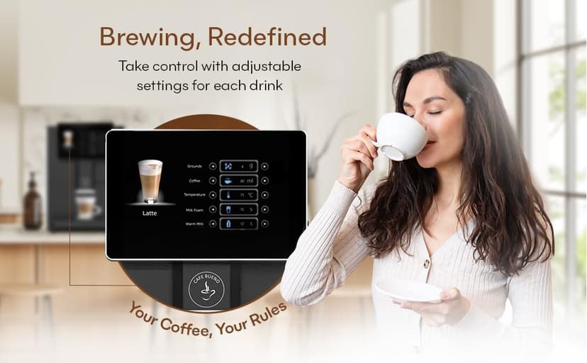 Super Automatic Espresso Machine For Home - Coffee Machine With Grinder & Milk Frother For Latte, Cappuccino, Macchiato - Auto Wake & Sleep – All Milk Types