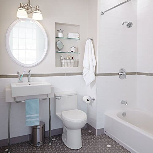 American Standard 612AA001.020 Compact Cadet 3, One-Piece Toilet with Slow-Close Seat and Wax Ring, Elongated Front, Left-Hand Flush, White, 1.28 gpf
