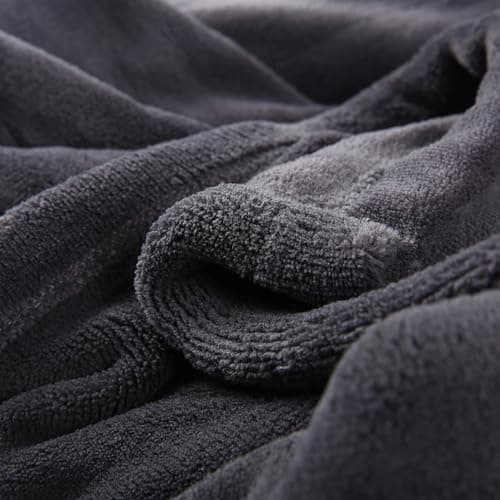 DUODUO Heated Electric Blanket 72"x84" Full Size Warm Coral Fleece with 4 Heat Settings & 10 Hours Auto Shut Off Overheating Protectsion - Black