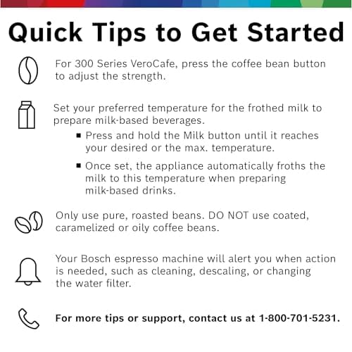 Bosch 300 Series Fully Automatic Espresso Machine – In-Cup Frother, OneTouch Milk Drinks, 5 Drink Options, Ceramic Grinder, Easy Clean & Descale, in Silver