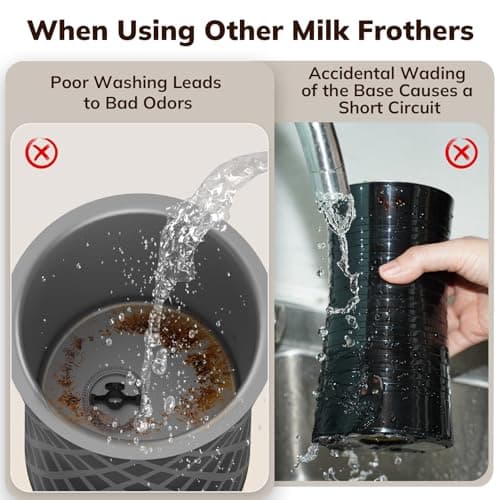 Electric Milk Frother and Steamer, 16.9oz/500ml Milk Steamer and Frother for Latte, Dishwasher Safe, BPA Free, 4 Functions, Enjoy Perfect Milk Froth in 2 Min - Black