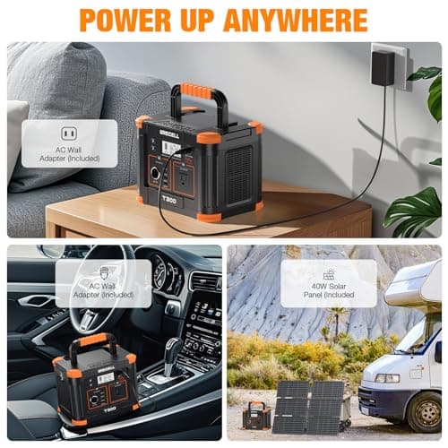 Grecell Portable Power Station 330W (Peak 600W) with 40W Solar Panel, GRECELL 230.88Wh Solar Generator 60W USB-C PD, 110V Pure Sine Wave AC Outlet, Lightweight Backup Battery for Camping, Travel, RVs
