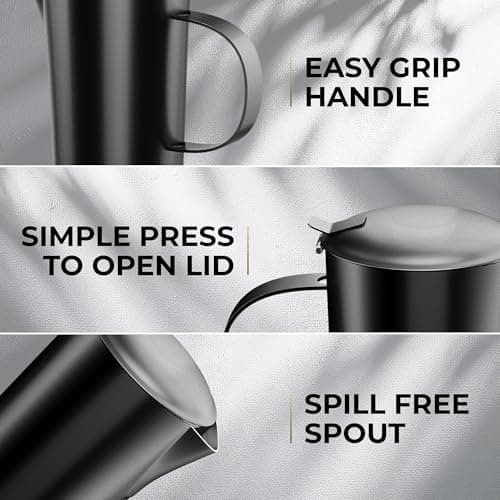 Moka Pot Espresso maker, Stovetop Stainless Steel Manual Espresso Italian Cuban Coffee Maker, 6 cups (350 ml), Elegant Coffee Maker Percolator Cafetera, Black/Gold
